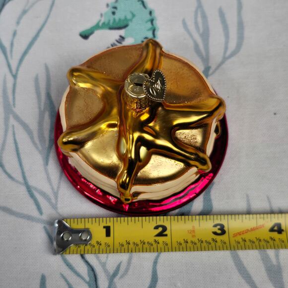 Old World Christmas Short Stack of Pancakes Blown Glass Ornament Foodie - Picture 6 of 6